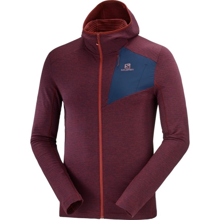 Chaquetas Salomon Essential Lightwarm Encapuchado Hombre Vino | MX SMKP830